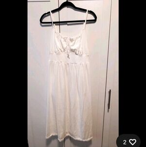 White Spaghetti-Strap Maxi Dress with Tie Front